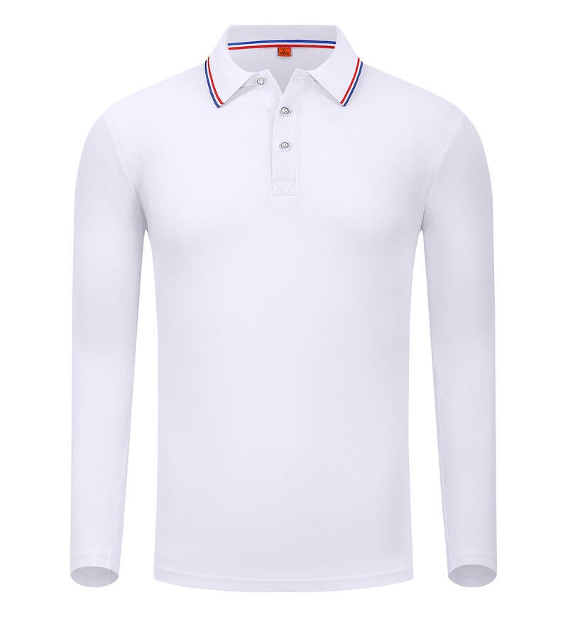 Long-Sleeved Polo Shirt Custom Work Clothes Corporate Uniform Advertising Shirt T-Shirt Group Catering Waiter Pure Cotton - Image 1